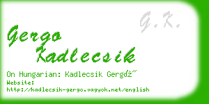 gergo kadlecsik business card